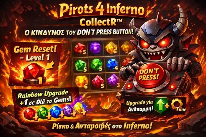 Ο CollectR πυρήνας του Inferno με gem levels, πιθανό reset από Don't Press και ανάγκη για upgrade recovery