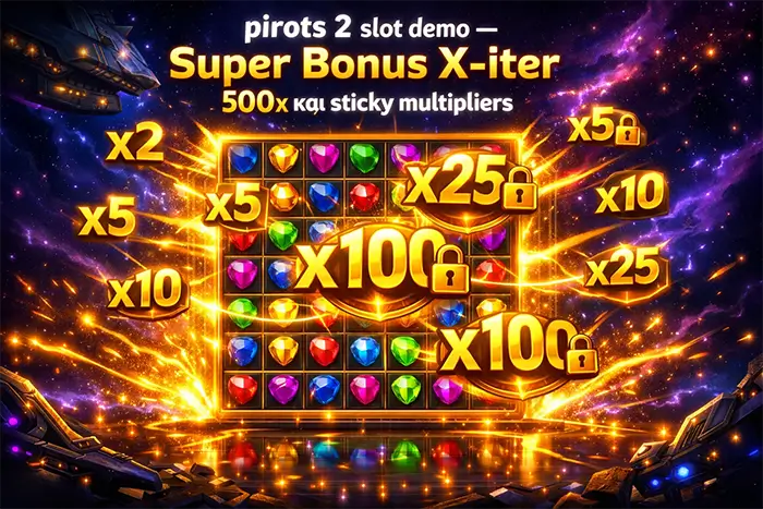 Το Super Bonus στο Pirots 2 demo με κόστος 500x και sticky multipliers που αυξάνονται με κάθε νίκη πουλιού