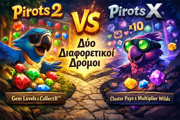 Σύγκριση Pirots 2 και Pirots X ως προς μηχανισμό, gem levels, Redrop και τύπο παίκτη